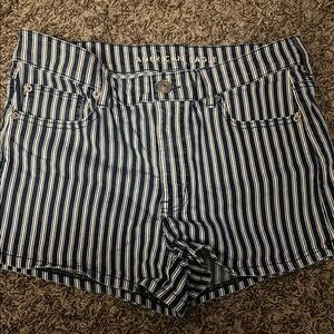 Free People Blue Striped Women's Shorts